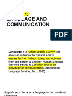 Lesson 1:: Language and Communication