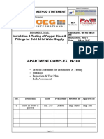Method Statement for Installation and Testing of Copper Pipes