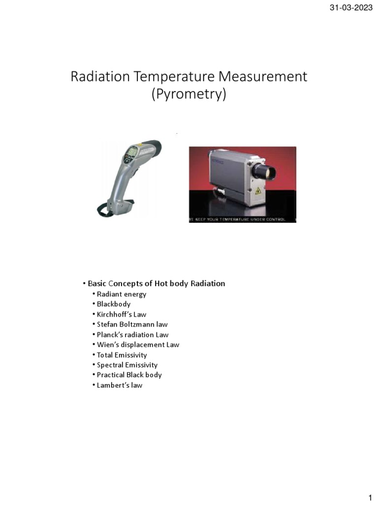 Radiation Temperature Measurement - Pyrometers | PDF | Thermocouple ...