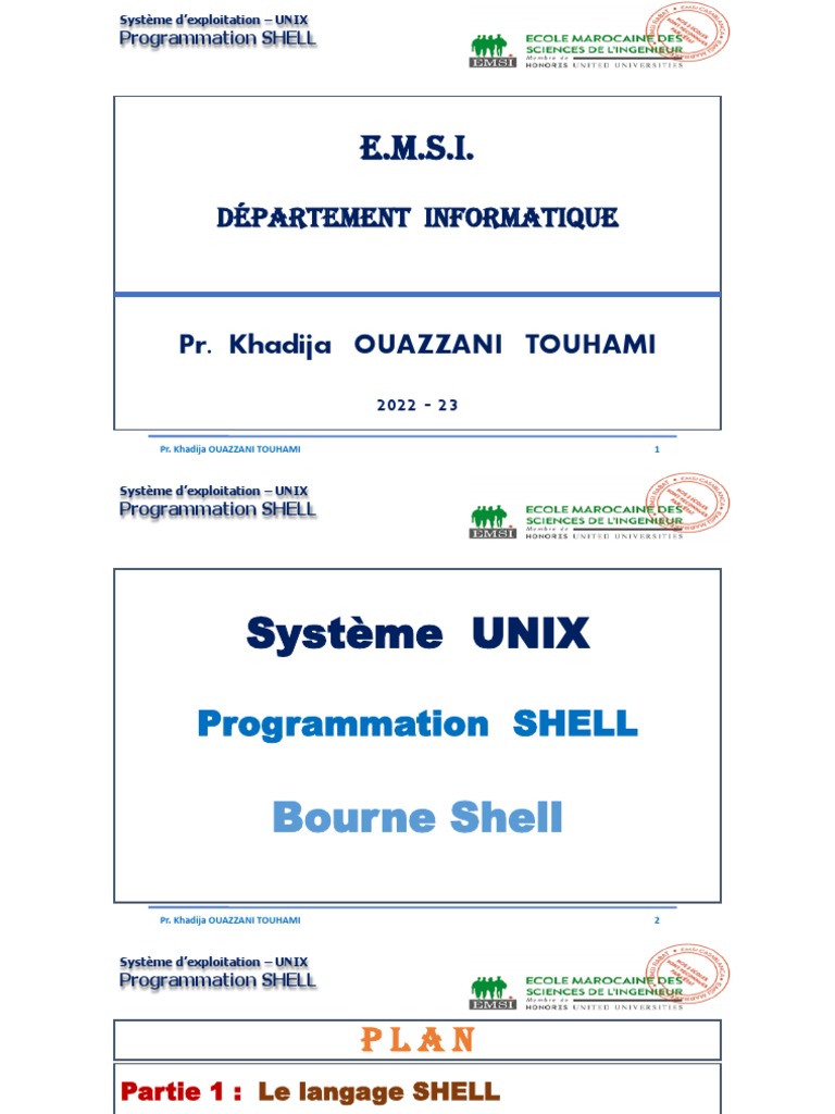 Introduction à la programmation Shell UNIX | PDF | Interface système ...