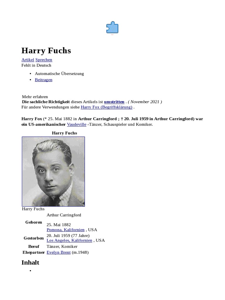 Harry Fox Infos | PDF