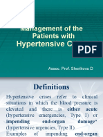 Management of The Patients With: Hypertensive Crises