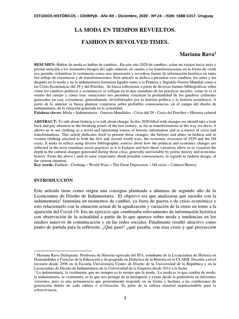 Moda y Crisis en el Siglo XX | PDF | Ropa | Moda
