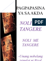 Pagpapasina Ya Sa Akda: Noli Me Tangere