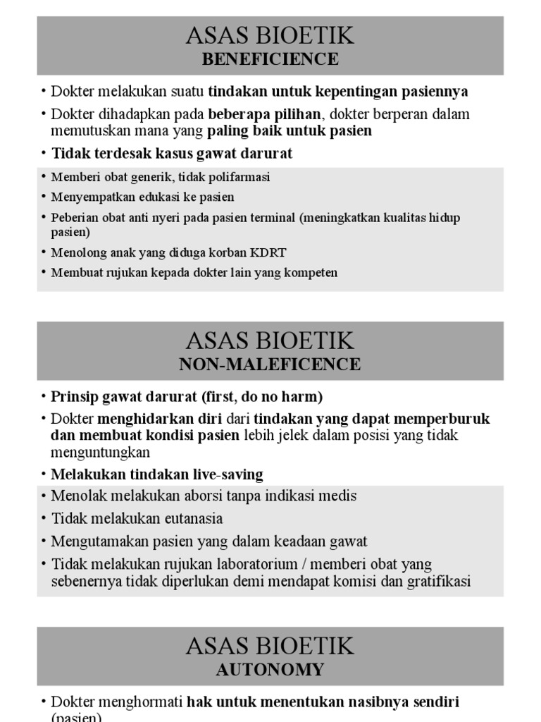 Prinsip Bioetik dan Keselamatan Pasien | PDF