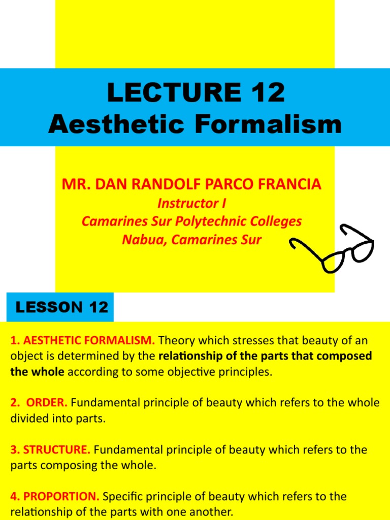 Lecture12.AestheticFormalismB PDF Beauty Aristotle