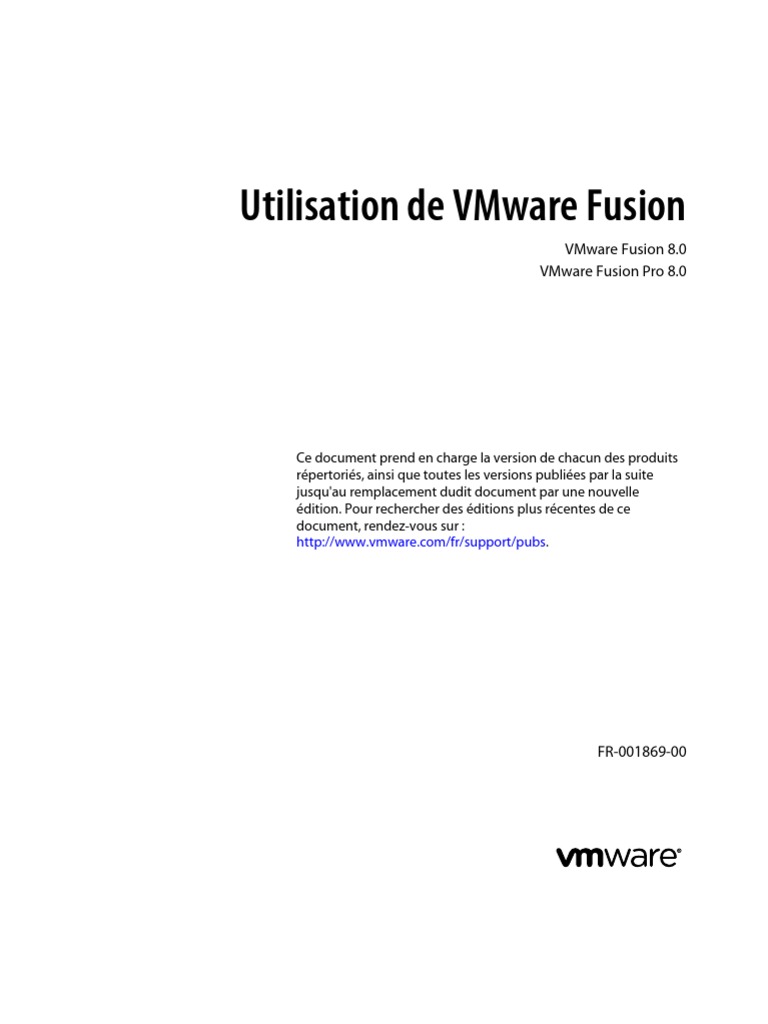 Fusion 8 User Guide | PDF | Système d'exploitation | Machine virtuelle