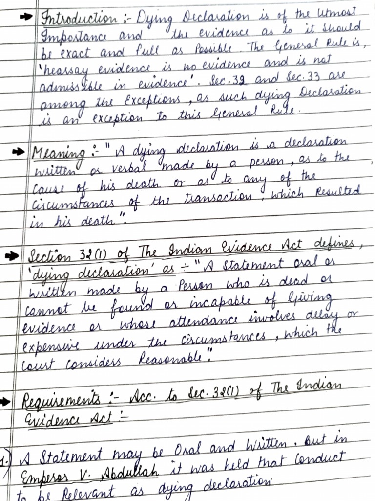 Dying Declaration PDF