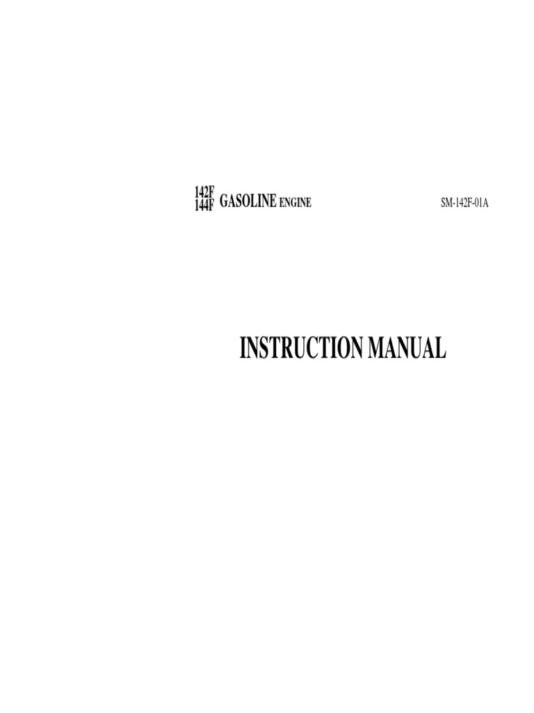 142F Engine Operation Manual | PDF | Gasoline | Carburetor