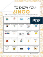 Get To Know You Bingo Card