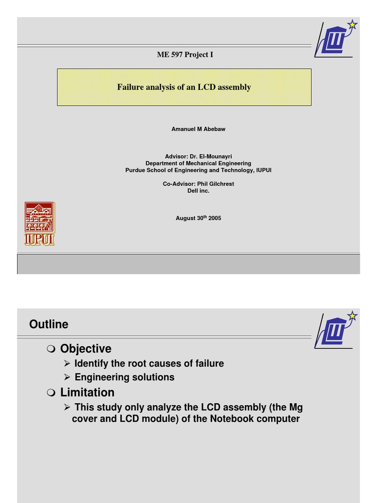 LCD Assembly Failure Analysis Report | PDF | Liquid Crystal Display ...