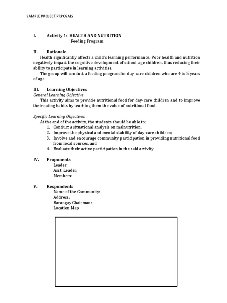 Community Health and Nutrition Proposals | PDF | Health Promotion ...