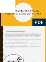 Importanta Sportului Pentru o Viata Sanatoasa