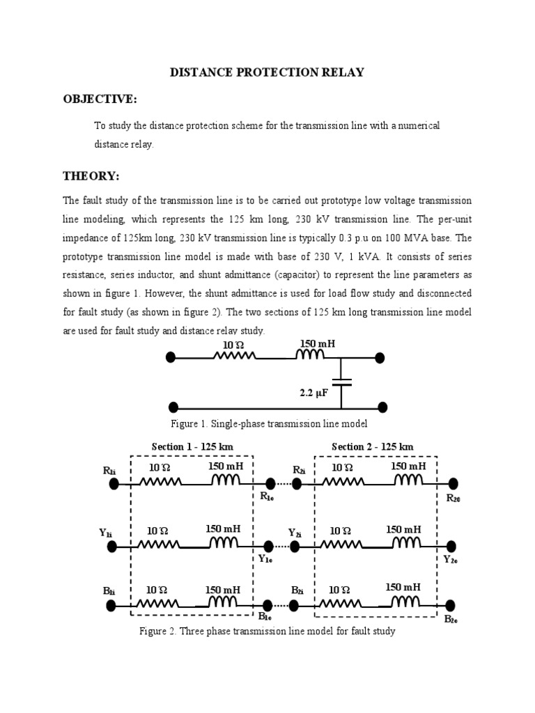Distance Protection Relay Objective PDF Electric Power Transmission