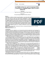 Position of The Ulayat Rights in The Law and Government Policy After The Regional Autonomy in Singingi Region, Riau Province, Indonesia