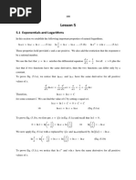 Lesson 5: 5.1 Exponentials and Logarithms