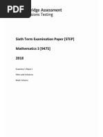 Sixth Term Examination Paper (STEP) Mathematics 3 (9475) 2018