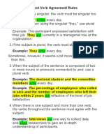 Subject Verb Agreement Rules