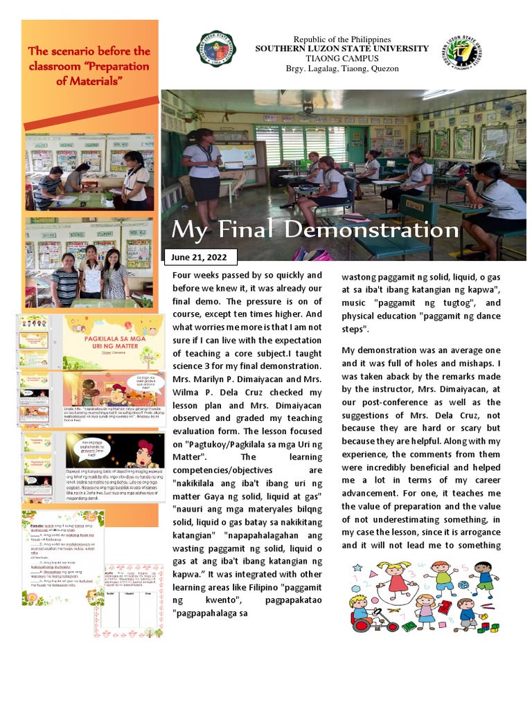 Final Science Teaching Demo Reflection | PDF