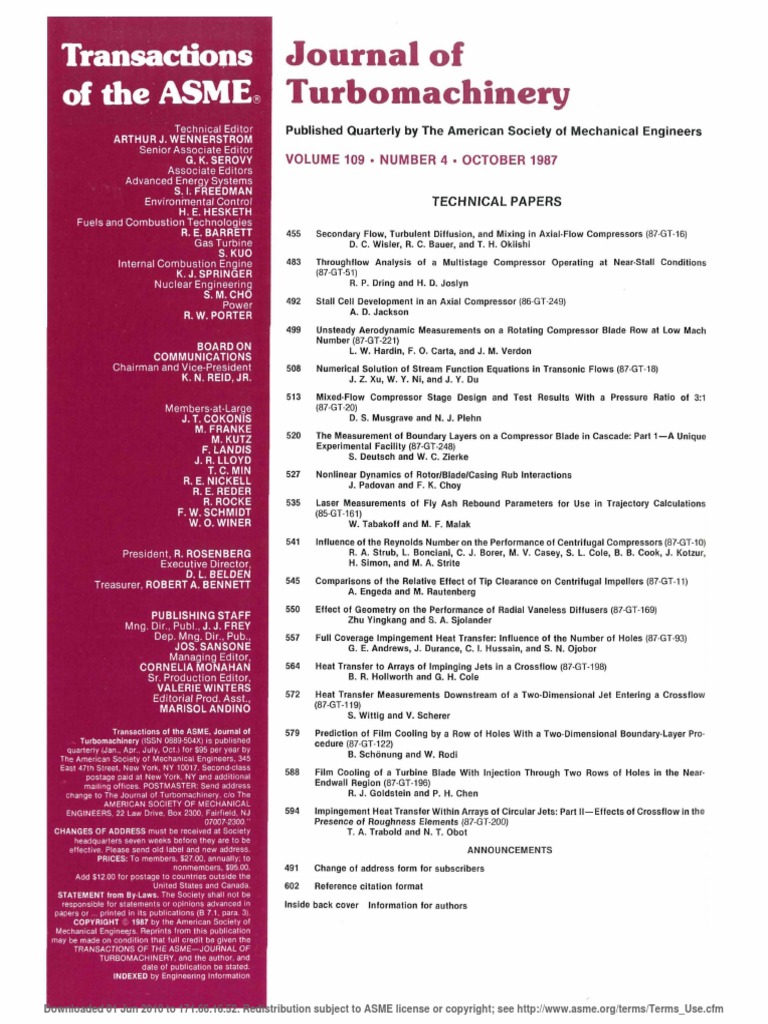 Turbontachinery: of The | PDF | Turbulence | Airfoil