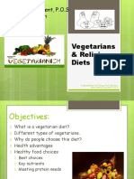 Vegetarians & Religious Diets: Holy Name Convent, P.O.S Food & Nutrition