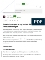 5 useful prompts to try in chat GPT as a Product…