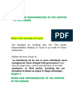 Fraud and Responsibilities of The Auditor in This Regard