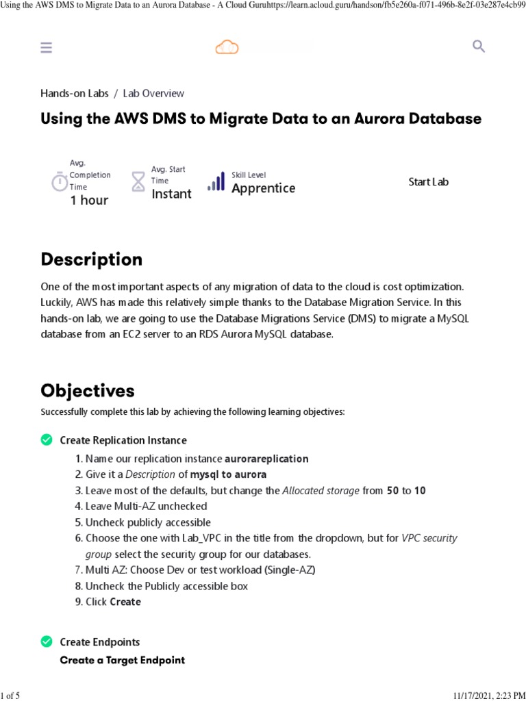 Using The AWS DMS To Migrate Data To An Aurora Database - A Cloud Guru ...