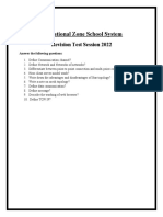 Educational Zone School System: Revision Test Session 2022