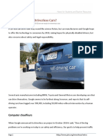 Are We Ready For Driverless Cars?: Student Worksheet