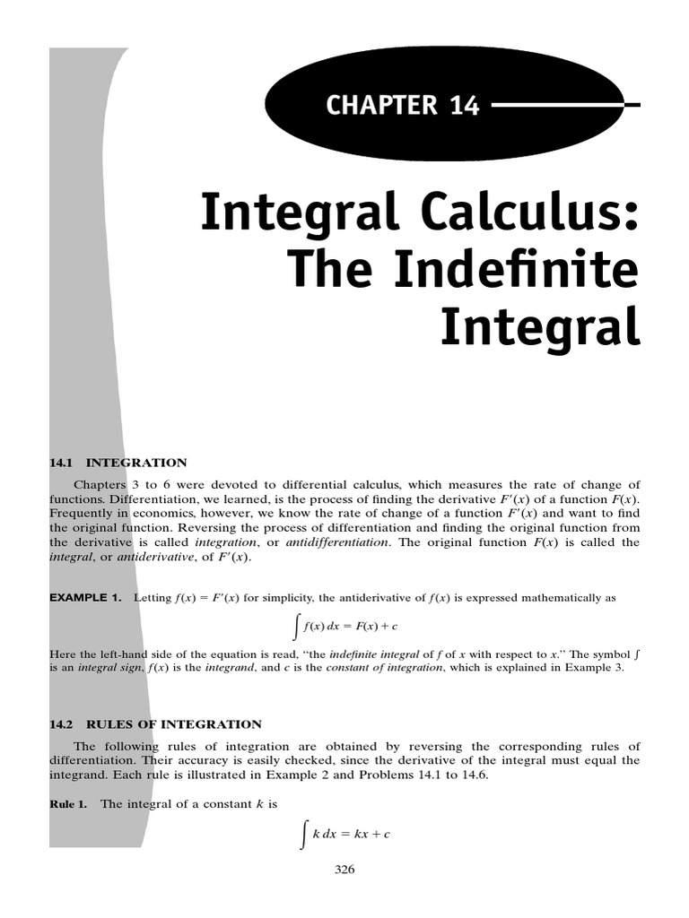 Integral Calculus: Rules of Integration | PDF | Integral | Derivative