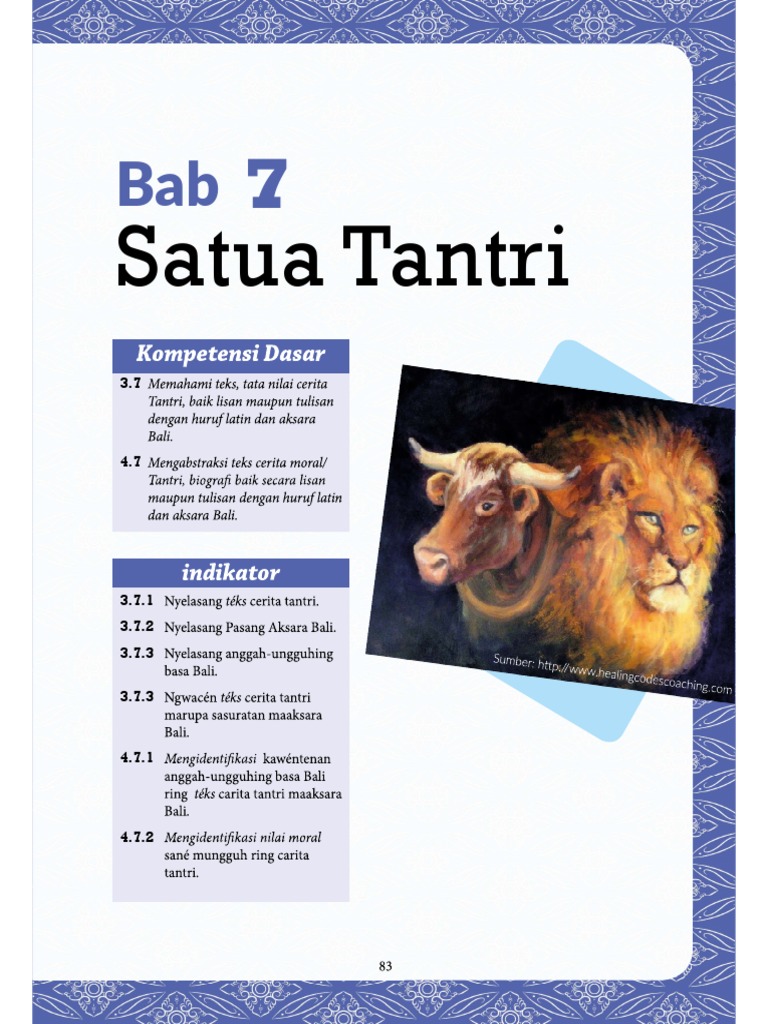 Analisis Satua Tantri Bali | PDF