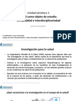 Salud Como Objeto de Estudio. Complejidad e Interdisciplinariedad