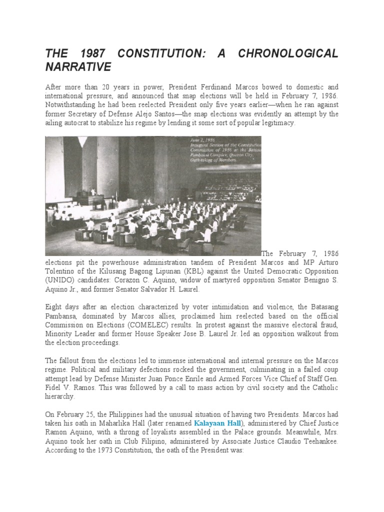 The 1987 Constitution | PDF | Corazon Aquino | President Of The Philippines