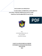 Usulan Rencana Penelitian Pengaruh Pengalaman Kerja, Kompetensi, Akuntabilitas Dan Etika Auditor Terhadap Kualitas Audit