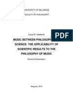 Music Between Philosophy and Science: The Applicability of Scientific Results To The Philosophy of Music
