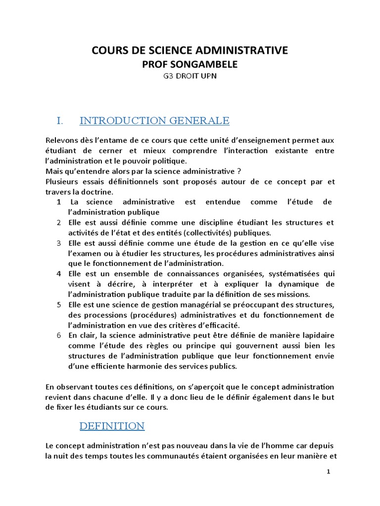 Introduction à la science administrative | PDF | Traité | Compétence