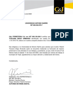 Unversidad Antonio Nariño Carta de Villamil Toscano Diego Armando