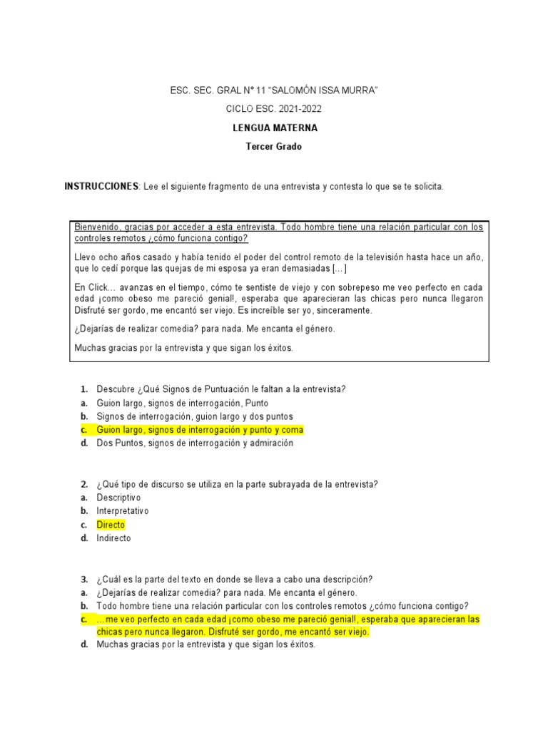 Actividades de Lengua Materna 3er Grado | PDF | Lingüística