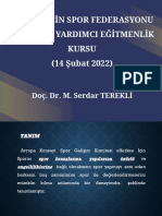 Herkes İçin Spor Federasyonu 1.kademe Yardimci Eğitmenlik Kursu (14 Şubat 2022)