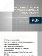Positioning Yourself Through Effective Communication and Public Speaking