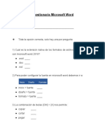 Cuestionario Microsoft Word