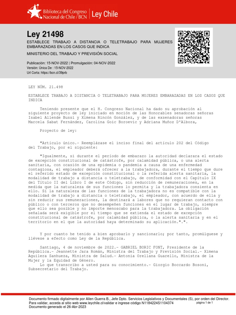 Ley 21498 - 15 NOV 2022 | PDF