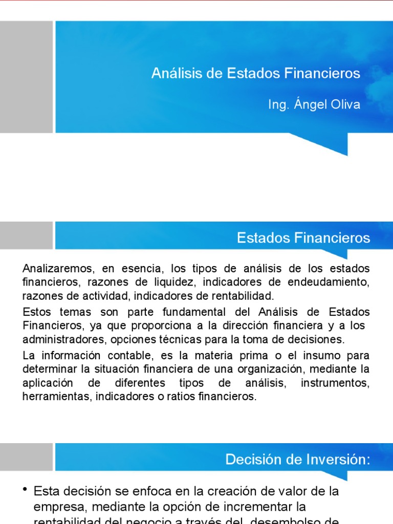 Análisis de Estados Financieros y Decisiones | PDF