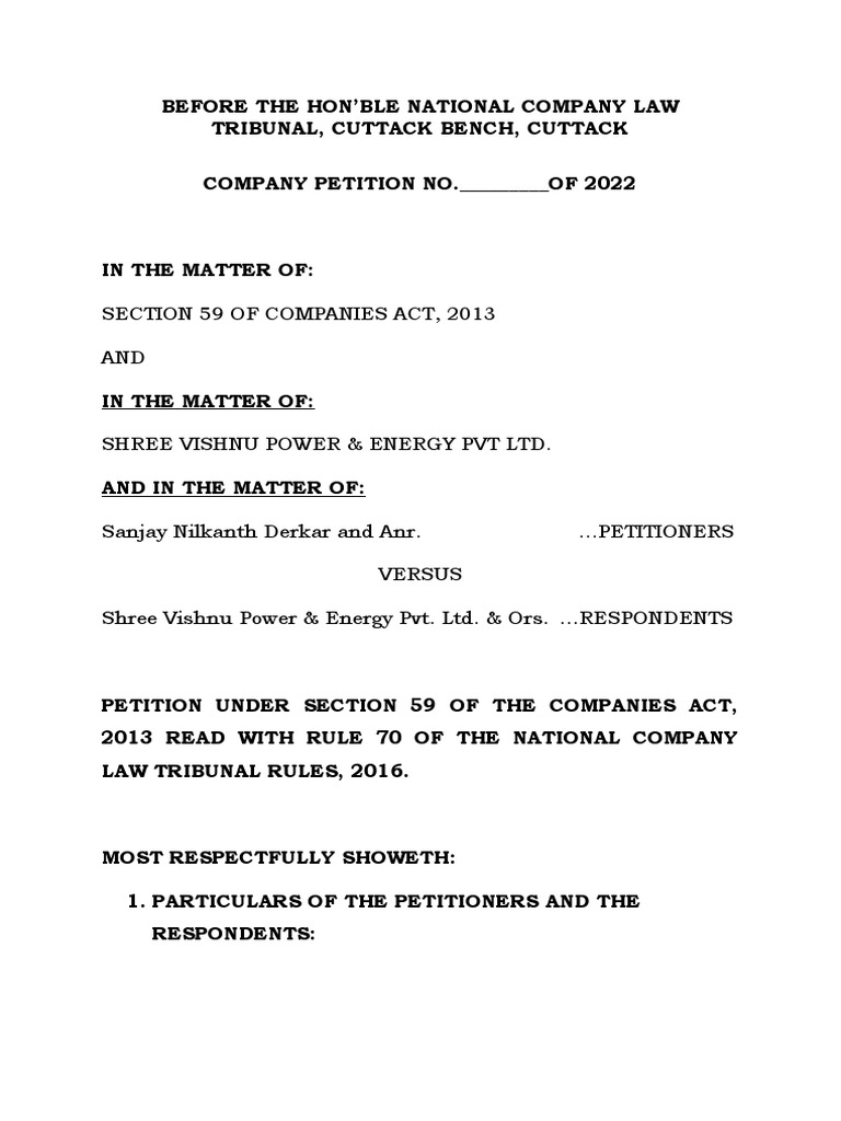 Section 59 of Companies Act, 2013 AND | PDF