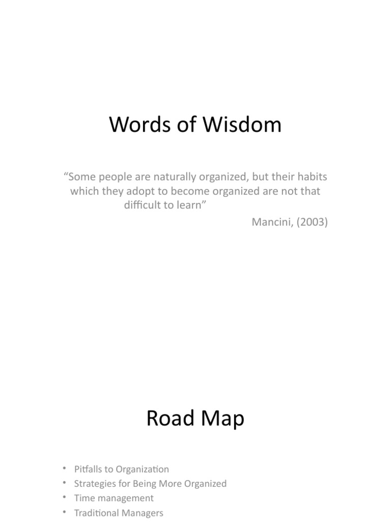 Words of Wisdom | PDF | Time Management | Professional Skills