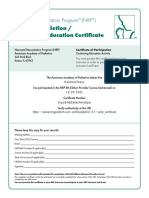 Course Completion / Continuing Education Certificate: Neonatal Resuscitation Program (NRP)