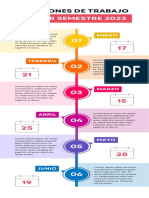 Infografía de Línea de Tiempo Timeline con Fechas Profesional Moderno Multicolor