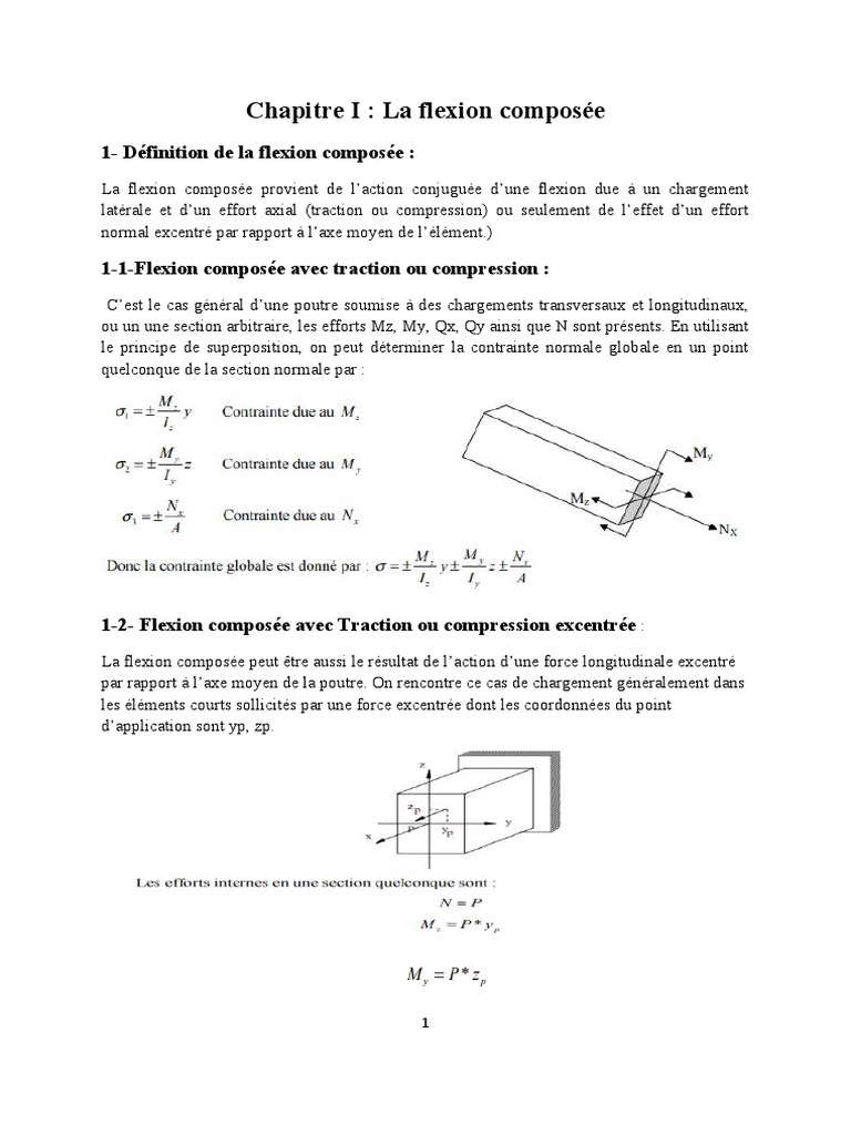 La flexion composée en RDM | PDF | Flexion (matériau) | Résistance des ...