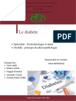 Le Diabète: Spécialité: Biotechnologie Et Santé Module: Principe de Physiopathologie